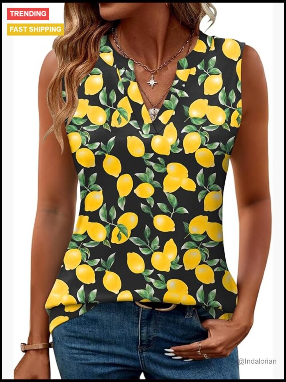 Sleeveless V-Neck Tank Top Blouse Tunic Summer Casual Dressy